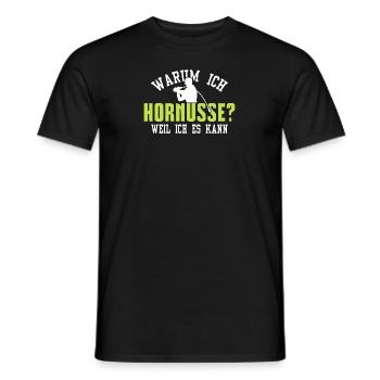 Warum ich Hornusse - Männer T-Shirt - Schwarz - Vorne - AI Model Male 178 light (178cm)