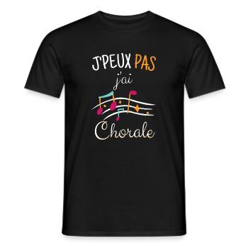 Humour | J'peux pas j'ai Chorale - T-shirt homme - noir - Devant - AI Model Male 178 light (178cm)