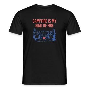 Campfire is My Kind of Fire Camping Hiking Camper - Men's T-Shirt - black - Front - AI Model Male 178 light (178cm)