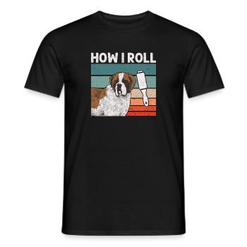 St. Bernard St. Bernard Dog Dog - Men's T-Shirt - black - Front - AI Model Male 178 light (178cm)