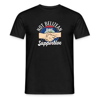 Not Belizean But Supportive Country Traveler - Men's T-Shirt - black - Front - AI Model Male 178 light (178cm)