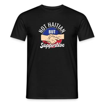 Pas haïtien mais un voyageur de campagne solidaire Haïti - T-shirt homme - noir - Devant - AI Model Male 178 light (178cm)