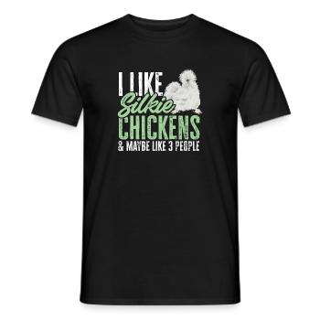 Seidenhuhn Poulet soyeux - T-shirt homme - noir - Devant - AI Model Male 178 light (178cm)