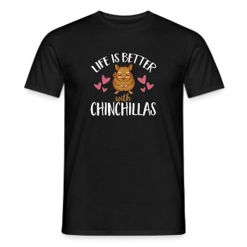 Chinchilla - Männer T-Shirt - Schwarz - Vorne - AI Model Male 178 light (178cm)