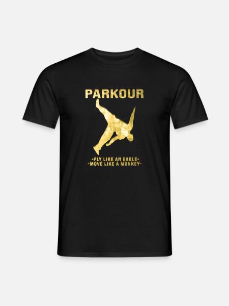 Parkour Freerunner Traceur Le Parcour Gold - T-shirt herr - svart