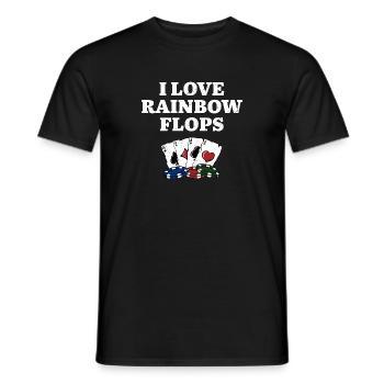 I Love Rainbow Flops Poker Card Games Poker Player - Men's T-Shirt - black - Front - AI Model Male 178 light (178cm)