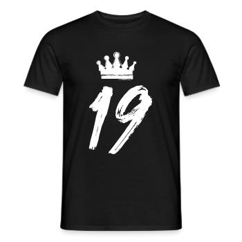 19 Zahl Krone - Männer T-Shirt - Schwarz - Vorne - AI Model Male 178 light (178cm)