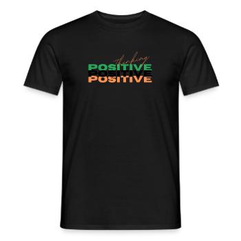 White Black Simple Positive Typography T Shirt - Men's T-Shirt - black - Front - AI Model Male 178 light (178cm)