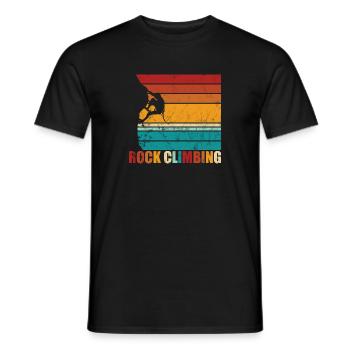 Bergsteigen retro motif für felskletterer - Männer T-Shirt - Schwarz - Vorne - AI Model Male 178 light (178cm)