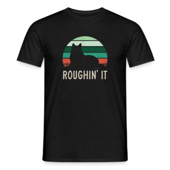 Collie à poil long Collie rugueux Chien - T-shirt homme - noir - Devant - AI Model Male 178 light (178cm)