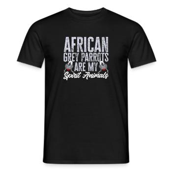 Graupapagei African Grey Parrot Papagei - Männer T-Shirt - Schwarz - Vorne - AI Model Male 178 light (178cm)