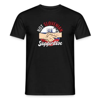 Pas slovène mais un voyageur de campagne solidaire - T-shirt homme - noir - Devant - AI Model Male 178 light (178cm)