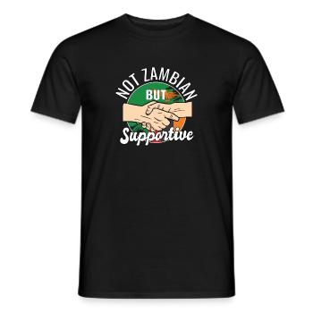 Pas zambien mais un voyageur de campagne solidaire - T-shirt homme - noir - Devant - AI Model Male 178 light (178cm)