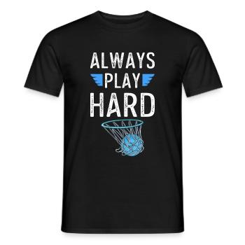 basketball play hard - Men's T-Shirt - black - Front - AI Model Male 178 light (178cm)