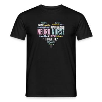 Neurology, Nurse, Brain, Neurologist - Men's T-Shirt - black - Front - AI Model Male 178 light (178cm)