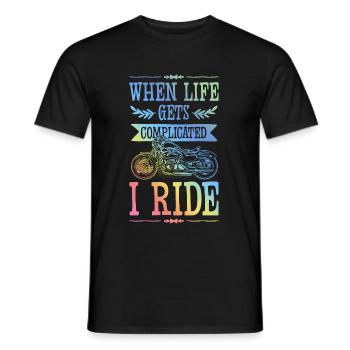 Motorrad Bike Ride Spruch - Männer T-Shirt - Schwarz - Vorne - AI Model Male 178 light (178cm)