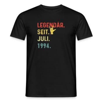 30th Birthday Man Woman Legendary Since July 1994 - Men's T-Shirt - black - Front - AI Model Male 178 light (178cm)