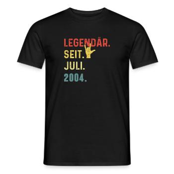 20th Birthday Man Woman Legendary Since July 2004 - Männer T-Shirt - Schwarz - Vorne - AI Model Male 178 light (178cm)