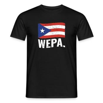 Fier portoricain Wepa Porto Rico Flag Latino - T-shirt homme - noir - Devant - AI Model Male 178 light (178cm)
