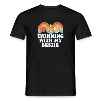 Jumelage de jours jumeaux avec ma meilleure amie - T-shirt homme - noir - Devant - AI Model Male 178 light (178cm)