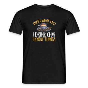 Chai Tea Masala Chai - Men's T-Shirt - black - Front - AI Model Male 178 light (178cm)