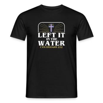 L’a laissé dans l’eau baptême religieux chrétien - T-shirt homme - noir - Devant - AI Model Male 178 light (178cm)