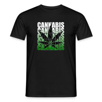 Feuille de Cannabis - T-shirt homme - noir - Devant - AI Model Male 178 light (178cm)