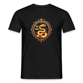 Frohes China - Schlange 2025 - Männer T-Shirt - Schwarz - Vorne - AI Model Male 178 light (178cm)