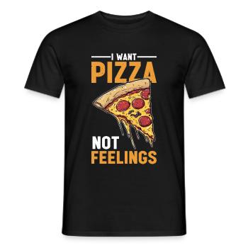 I Want Pizza Not Feelings 4 - Männer T-Shirt - Schwarz - Vorne - AI Model Male 178 light (178cm)