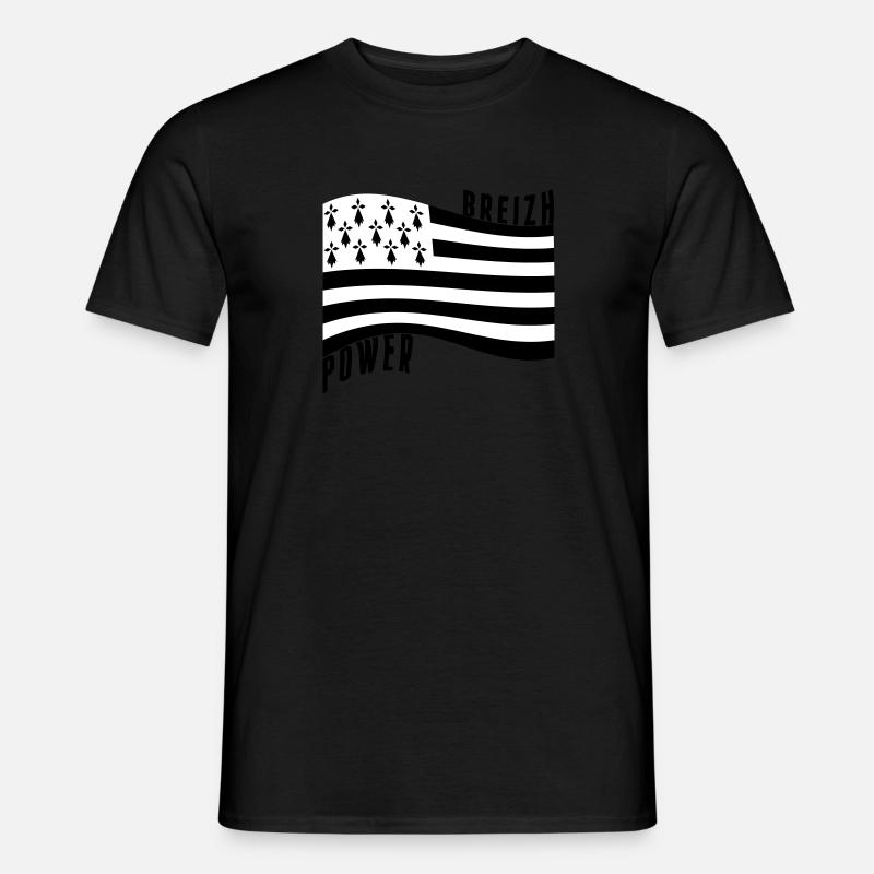 Flagge Breizh Strom - Männer T-Shirt - Schwarz