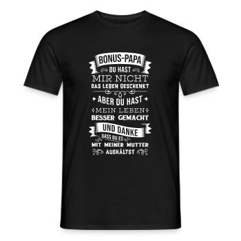 Bonus-papa Spruch Für Schwiegerväter Vatertag - Männer T-Shirt - Schwarz - Vorne - AI Model Male 178 light (178cm)