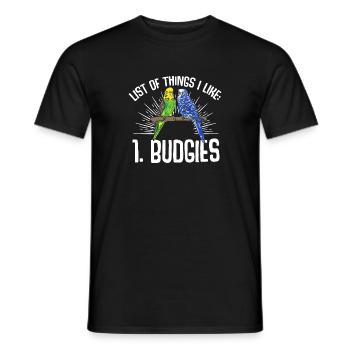 Budgerigar Parakeet Bird Pet Gift - Men's T-Shirt - black - Front - AI Model Male 178 light (178cm)