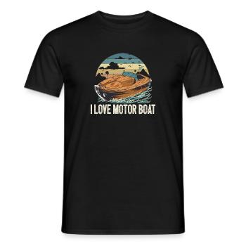 J’aime la parade de bateaux à moteur Citation de bateau à moteur - T-shirt homme - noir - Devant - AI Model Male 178 light (178cm)