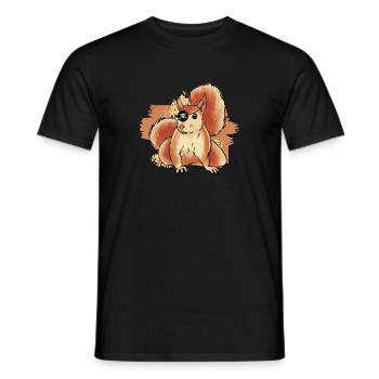 Squirrel Pirate Cute Kids Rodent Forest Animal - Männer T-Shirt - Schwarz - Vorne - AI Model Male 178 light (178cm)