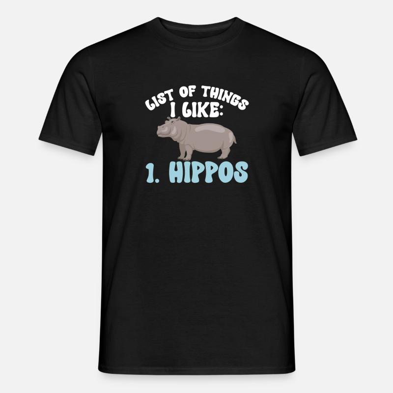 Flusspferd Nilpferd - Männer T-Shirt - Schwarz