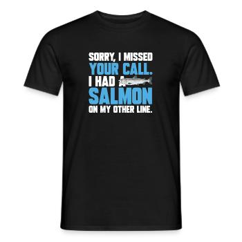 Pêche au saumon Pêcheur de saumon - T-shirt homme - noir - Devant - AI Model Male 178 light (178cm)
