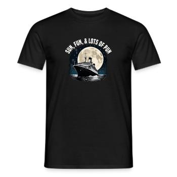 Sun Fun And Lots Of Pun Cruise Ship Vacation - Men's T-Shirt - black - Front - AI Model Male 178 light (178cm)
