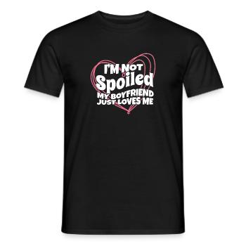Proud Girlfriend I'm Not Spoiled My BF Just Loves - Männer T-Shirt - Schwarz - Vorne - AI Model Male 178 light (178cm)