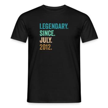10 Years Old Legendary Since July 2012 10th - Men's T-Shirt - black - Front - AI Model Male 178 light (178cm)