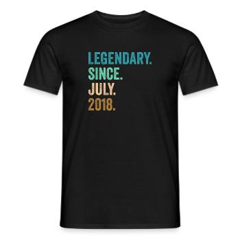 Legendary Since July 2018 4. Geburtstag - Männer T-Shirt - Schwarz - Vorne - AI Model Male 178 light (178cm)