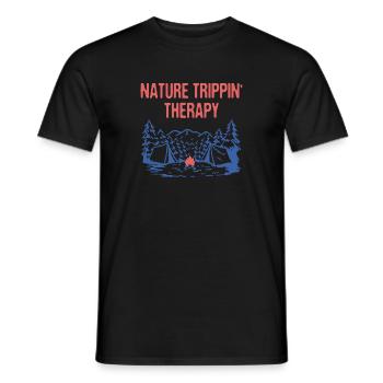 Nature Trippin' Thérapie Camping d’été Tropical - T-shirt homme - noir - Devant - AI Model Male 178 light (178cm)
