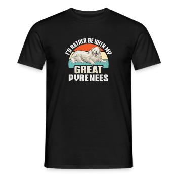 Ich wäre lieber bei meinen Großen Pyrenäen - Männer T-Shirt - Schwarz - Vorne - AI Model Male 178 light (178cm)