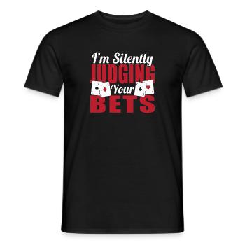Fan de poker Texas Hold’em Je juge silencieusement votre - T-shirt homme - noir - Devant - AI Model Male 178 light (178cm)