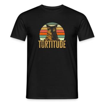 Schildpatt Katze Tortoiseshell Cat Tortie - Männer T-Shirt - Schwarz - Vorne - AI Model Male 178 light (178cm)
