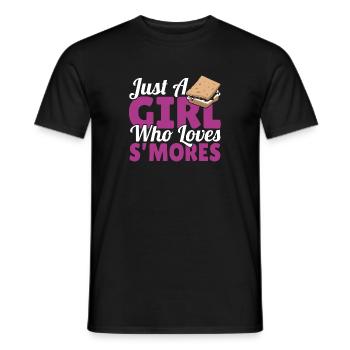 Women Just A Girl Who Loves Smores Marshmallow Cam - Men's T-Shirt - black - Front - AI Model Male 178 light (178cm)
