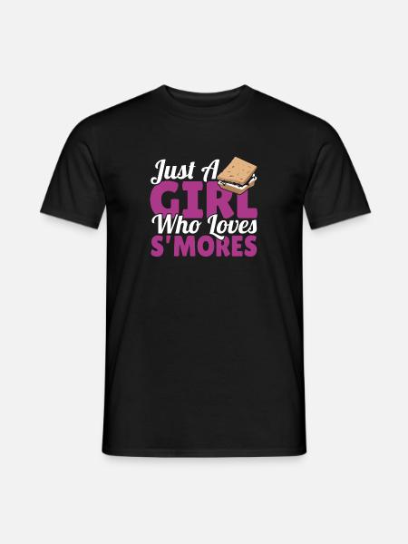 Women Just A Girl Who Loves Smores Marshmallow Cam - Männer T-Shirt - Schwarz