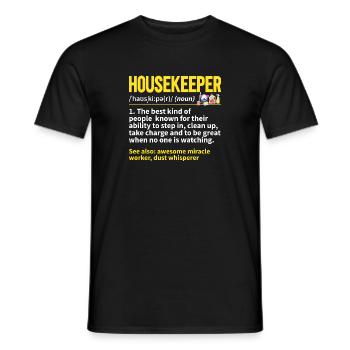 Aide domestique, femme de ménage, femme de ménage - T-shirt homme - noir - Devant - AI Model Male 178 light (178cm)