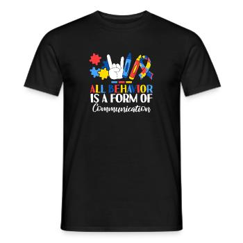 All Behavior Is A Form Of Communication ABA - Men's T-Shirt - black - Front - AI Model Male 178 light (178cm)