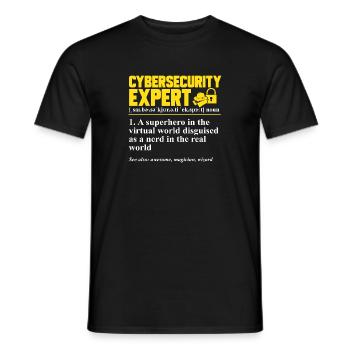 Cybersecurity Hackers IT Security - Men's T-Shirt - black - Front - AI Model Male 178 light (178cm)