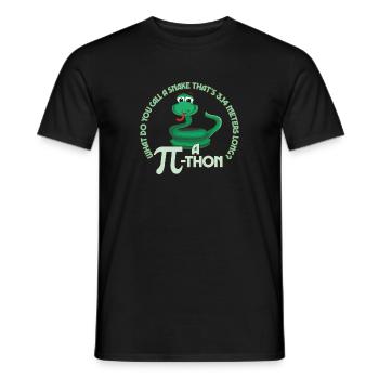 Math Pun Pi-thon Funny Snake Mathematics Meme - Men's T-Shirt - black - Front - AI Model Male 178 light (178cm)